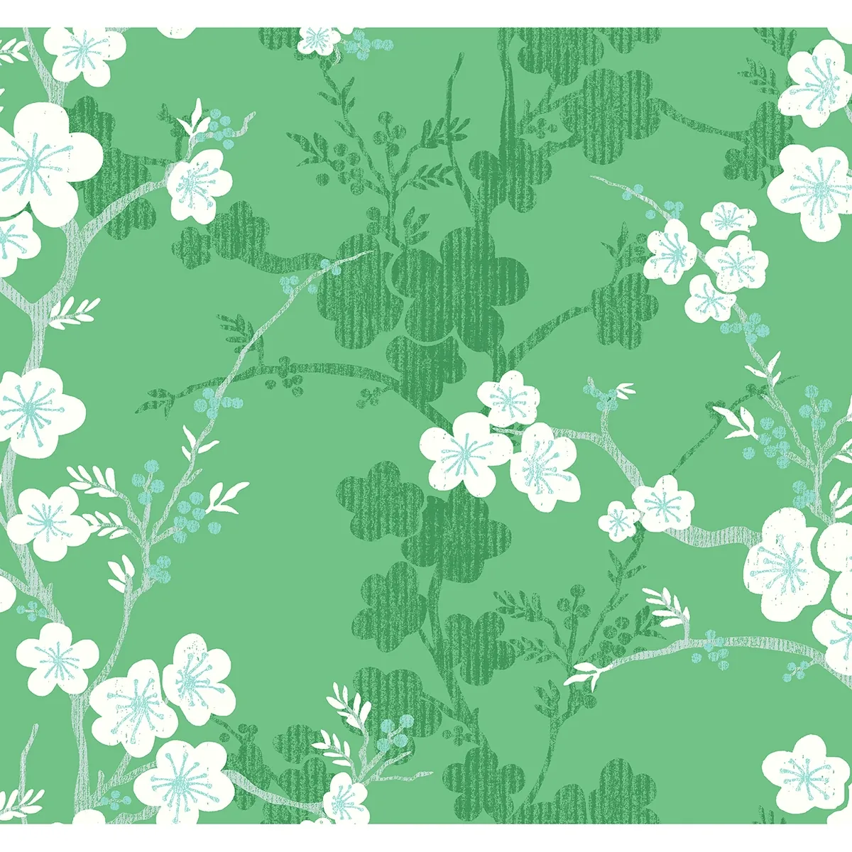 A-Street Prints Nicolette Green Floral Trail Wallpaper - SKU 2973-90103