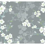 A-Street Prints Nicolette Grey Floral Trail Wallpaper - SKU 2973-90108