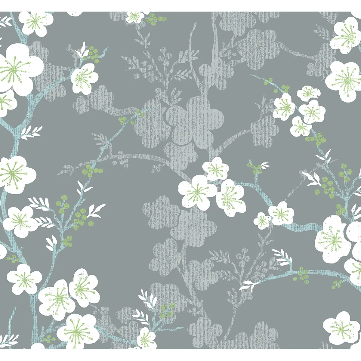 2973-90108 | Nicolette Grey Floral Trail Wallpaper