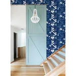 A-Street Prints Nicolette Navy Floral Trail Wallpaper - SKU 2973-90104