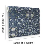 A-Street Prints No 1 Holland Park Blue Floral Wallpaper - SKU 4153-82009