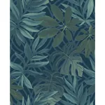 A-Street Prints Nocturnum Blue Leaf Wallpaper - SKU 2763-24201