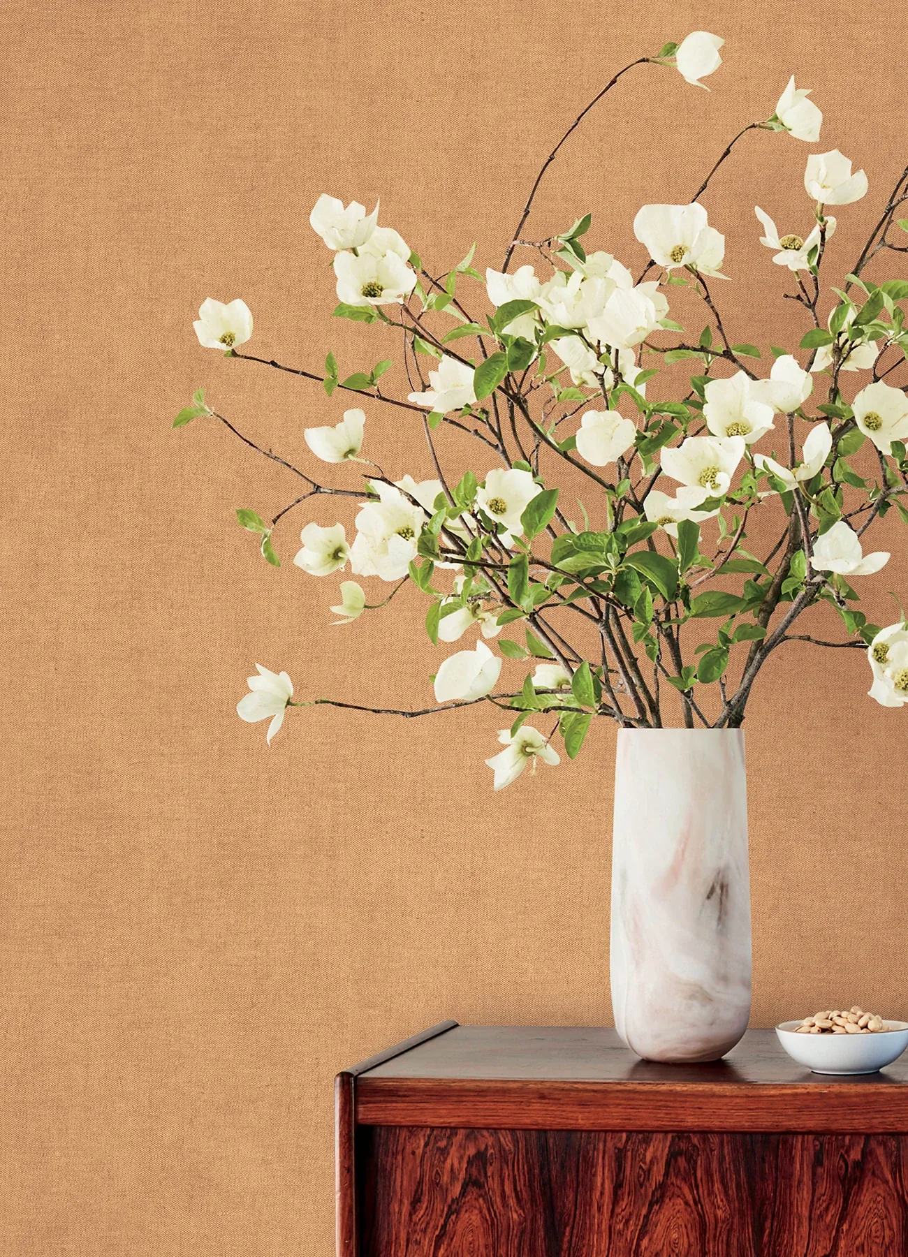 A-Street Prints Nuovo Apricot Faux Linen Wallpaper - SKU 4193-7425