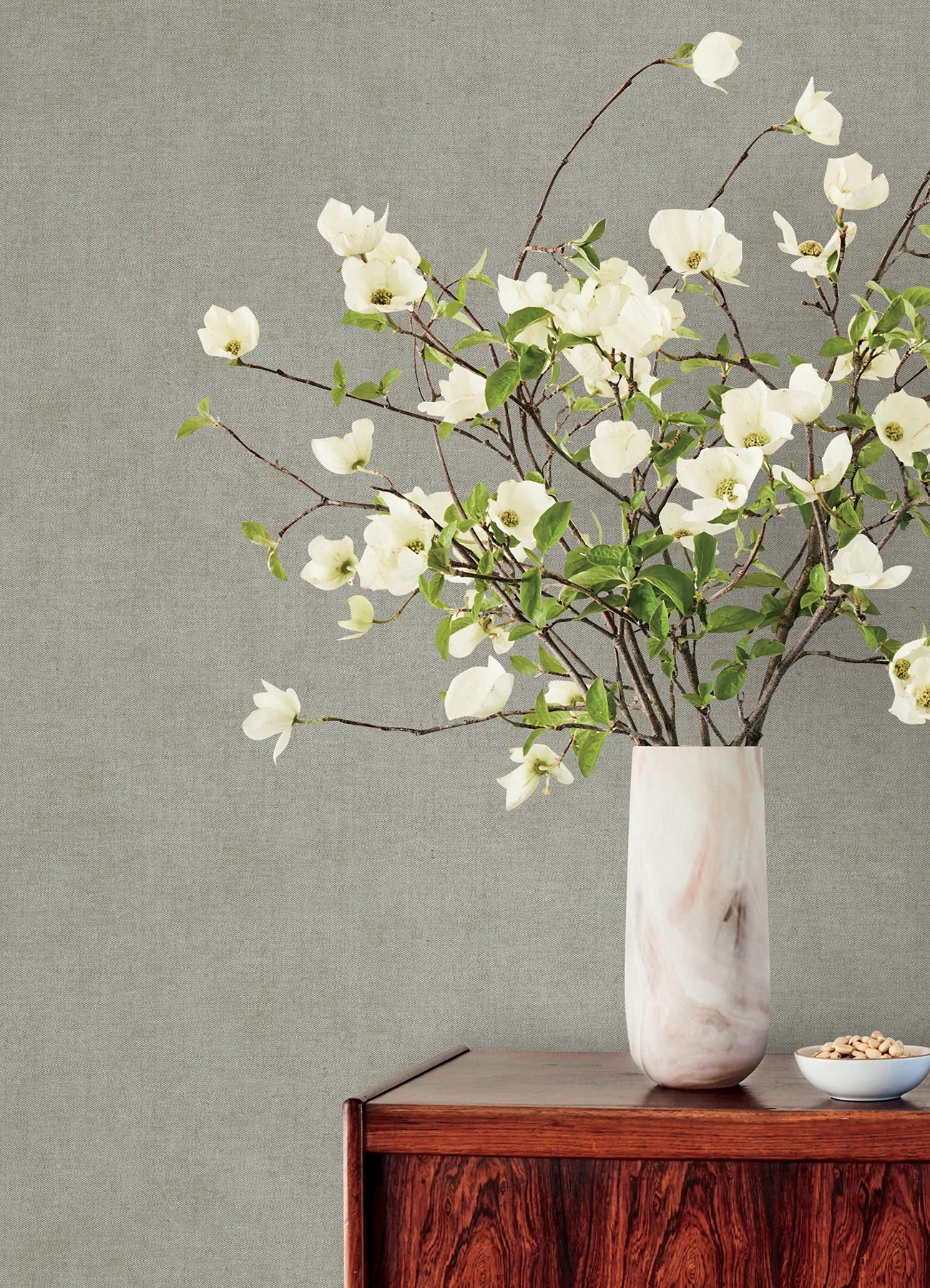 A-Street Prints Nuovo Grey Faux Linen Wallpaper - SKU 4193-7424