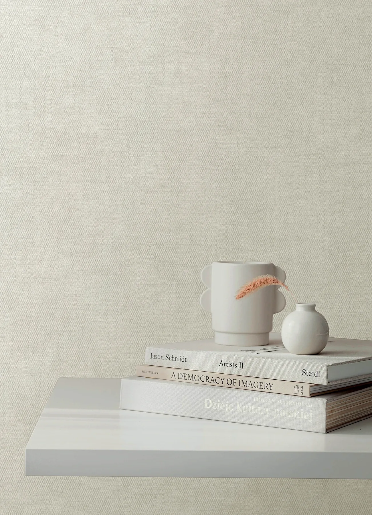 A-Street Prints Nuovo Off-White Faux Linen Wallpaper - SKU 4193-7420