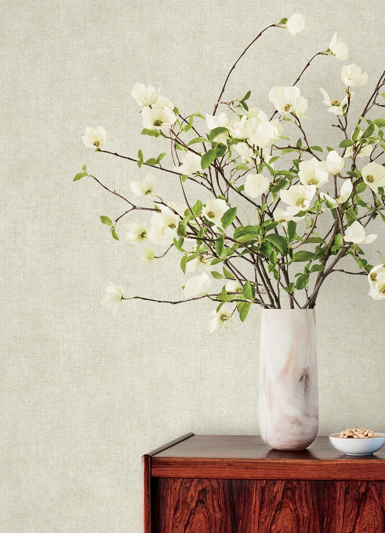 A-Street Prints Nuovo Off-White Faux Linen Wallpaper - SKU 4193-7420