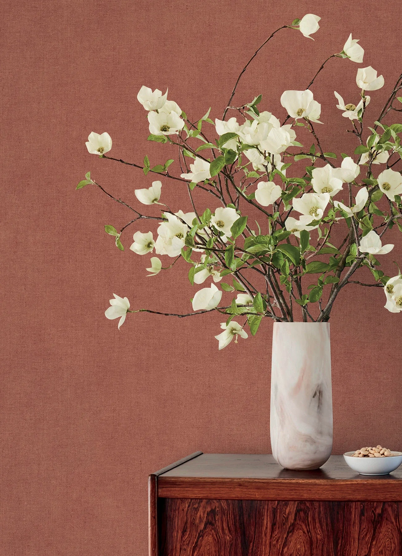 A-Street Prints Nuovo Rust Faux Linen Wallpaper - SKU 4193-7429