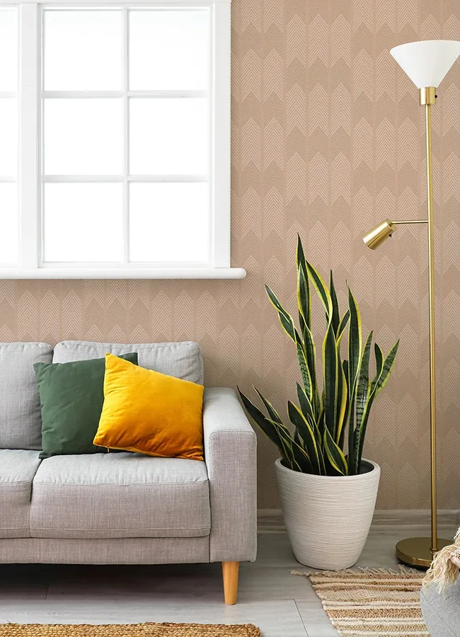 A-Street Prints Nyle Blush Chevron Stripes Wallpaper - SKU 4066-26528