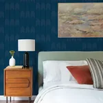 A-Street Prints Nyle Dark Blue Chevron Stripes Wallpaper - SKU 4066-26526