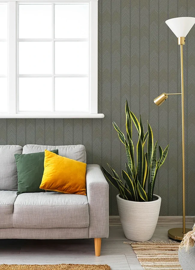 A-Street Prints Nyle Dark Grey Chevron Stripes Wallpaper - SKU 4066-26529
