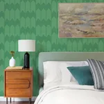 A-Street Prints Nyle Green Chevron Stripes Wallpaper - SKU 4066-26525