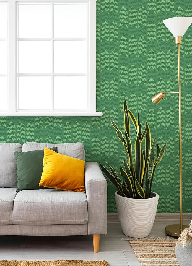 A-Street Prints Nyle Green Chevron Stripes Wallpaper - SKU 4066-26525