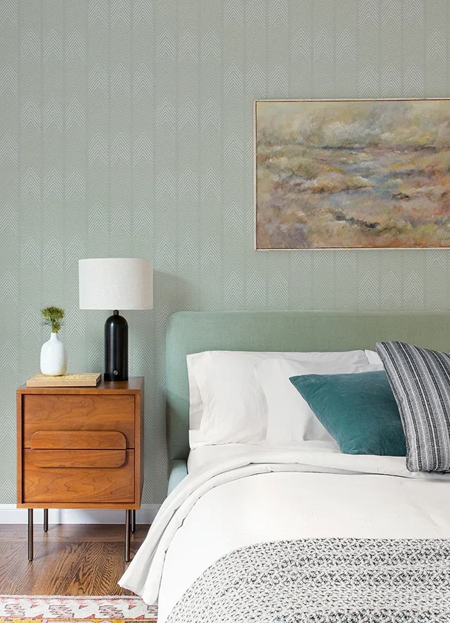 A-Street Prints Nyle Light Grey Chevron Stripes Wallpaper - SKU 4066-26527