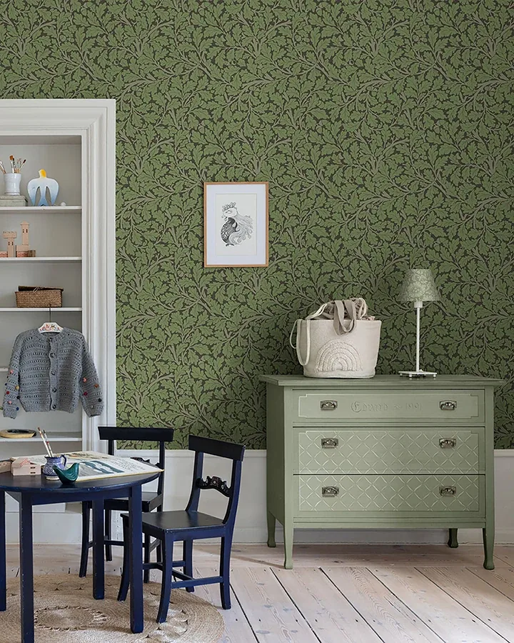 A-Street Prints Oak Tree Black Leaf Wallpaper - SKU 4153-82030
