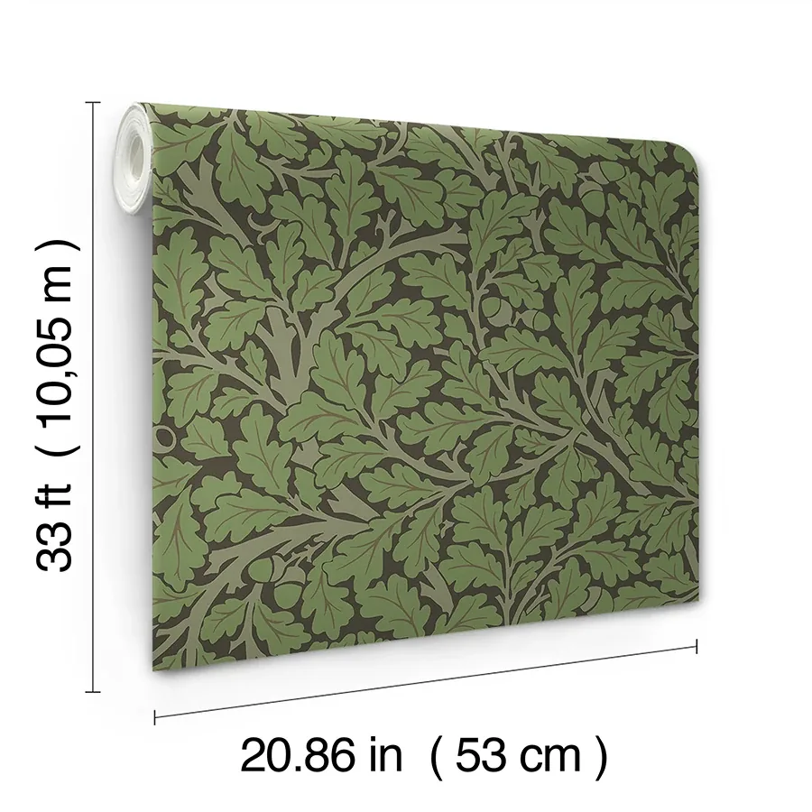 A-Street Prints Oak Tree Black Leaf Wallpaper - SKU 4153-82030