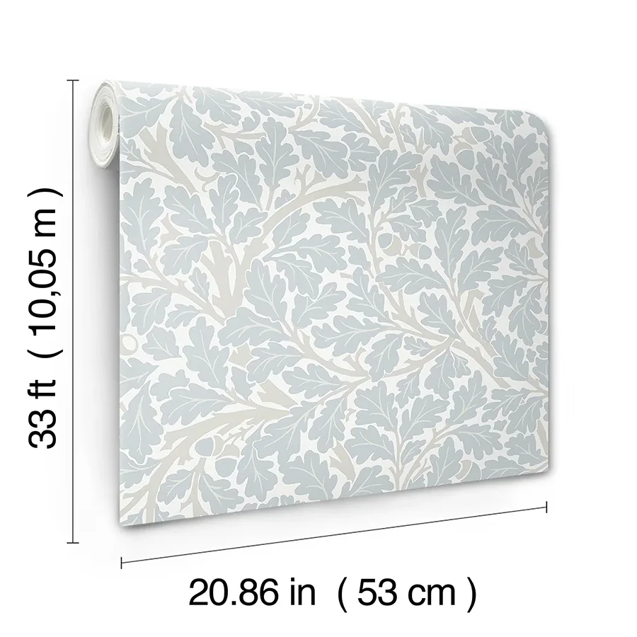 A-Street Prints Oak Tree Sky Blue Leaf Wallpaper - SKU 4153-82031