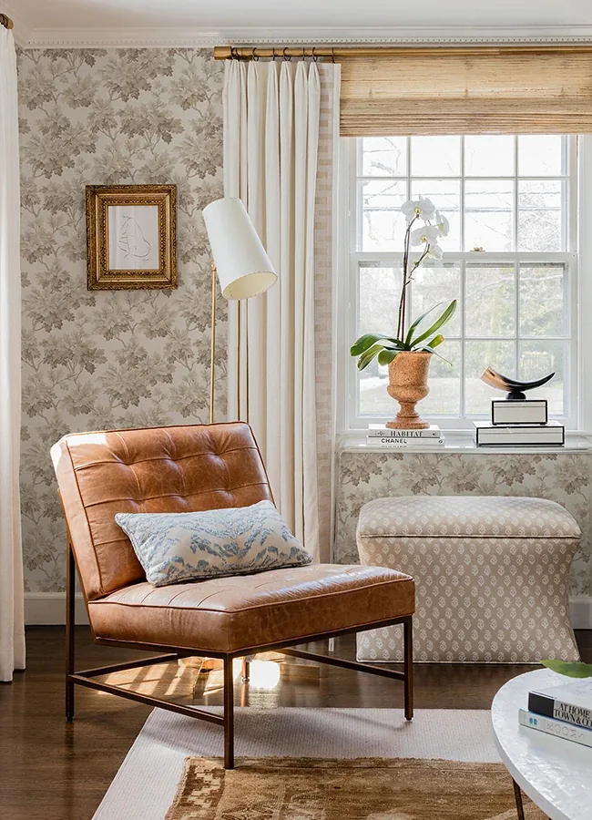 A-Street Prints Oakcliff Taupe Leaf Trail Wallpaper - SKU AST6356