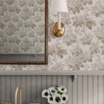 A-Street Prints Oakcliff Taupe Leaf Trail Wallpaper - SKU AST6356