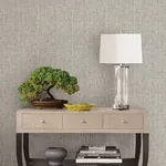 A-Street Prints Oasis Grey Linen Wallpaper - SKU 2702-22755