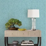 A-Street Prints Oasis Turquoise Linen Wallpaper - SKU 2702-22754