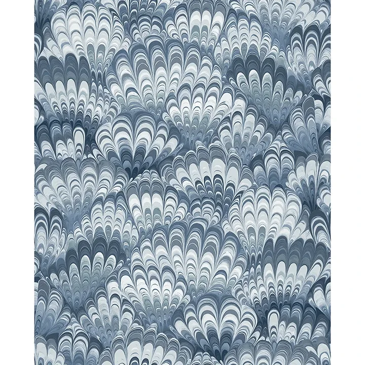 4147-27379 | Octavia Blue Marbled Ink Wallpaper
