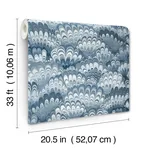 A-Street Prints Octavia Blue Marbled Ink Wallpaper - SKU 4147-27379