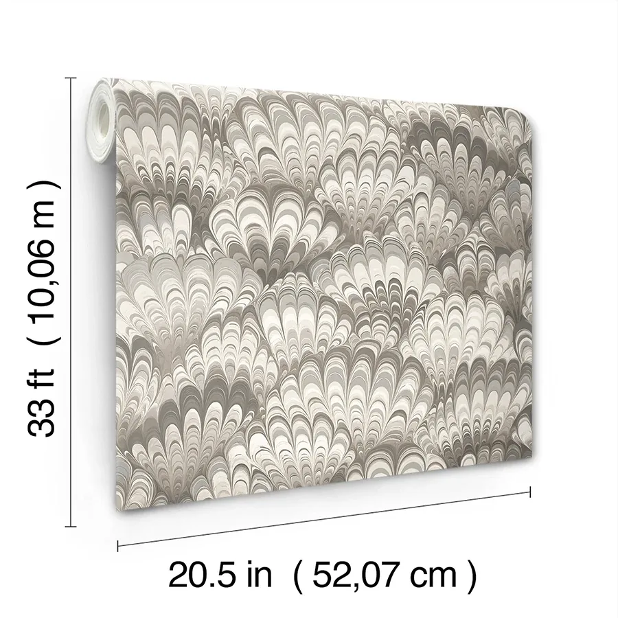 A-Street Prints Octavia Neutral Marbled Ink Wallpaper - SKU 4147-27378
