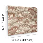 A-Street Prints Octavia Ruby Marbled Ink Wallpaper - SKU 4147-27376