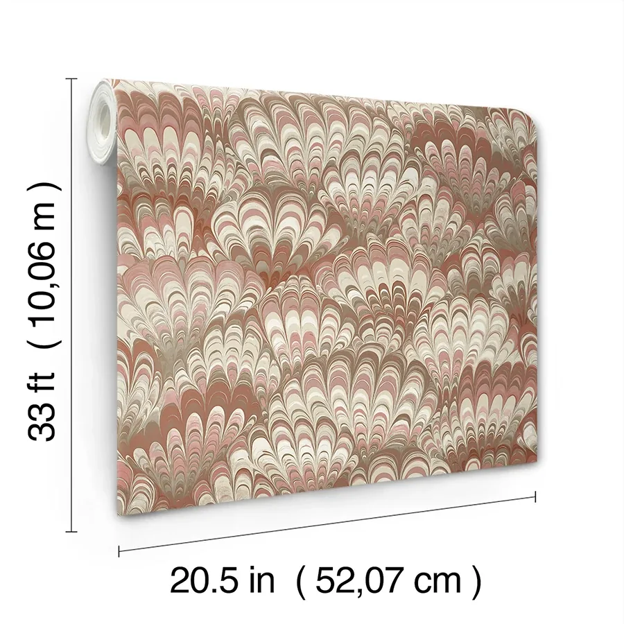 A-Street Prints Octavia Ruby Marbled Ink Wallpaper - SKU 4147-27376
