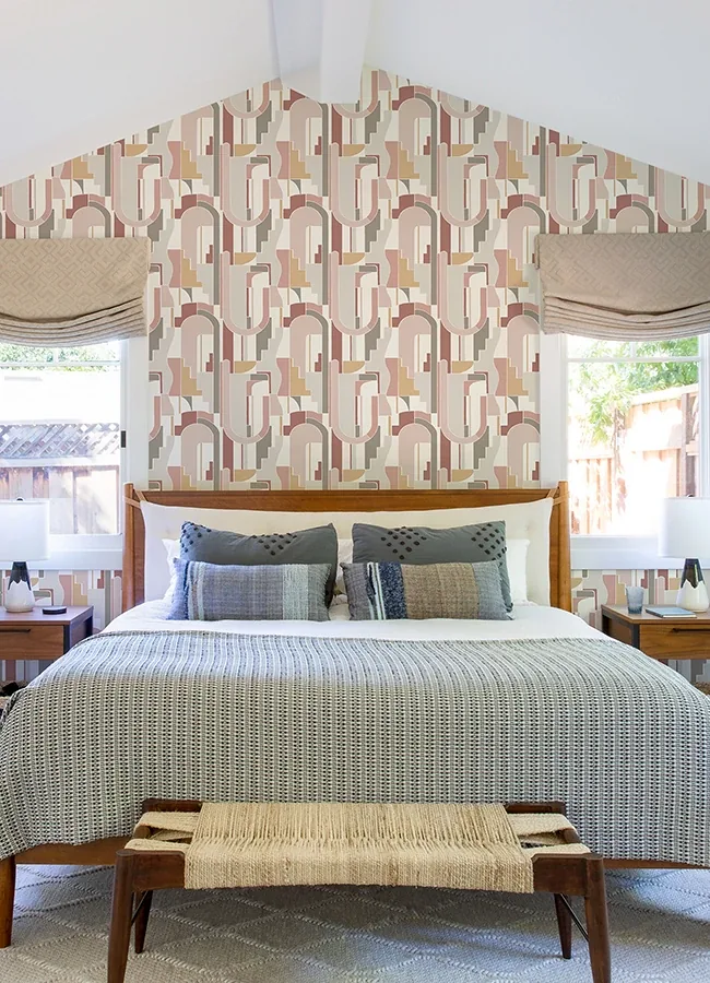 A-Street Prints Odele Blush Geometric Archways Wallpaper - SKU 4121-72201