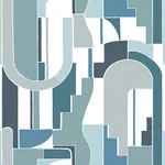 A-Street Prints Odele Dark Blue Geometric Archways Wallpaper - SKU 4121-72204