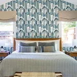 A-Street Prints Odele Dark Blue Geometric Archways Wallpaper - SKU 4121-72204