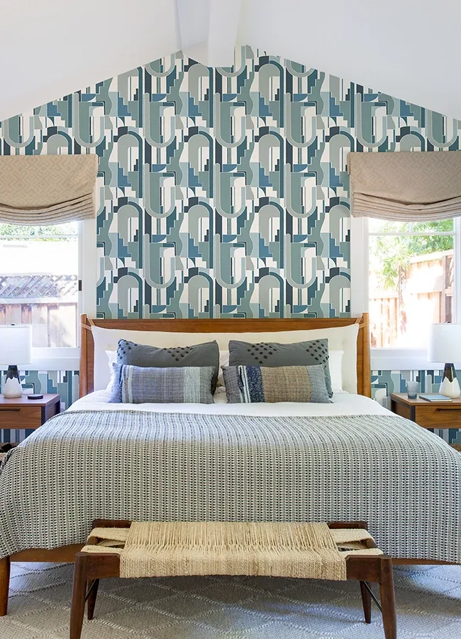 A-Street Prints Odele Dark Blue Geometric Archways Wallpaper - SKU 4121-72204