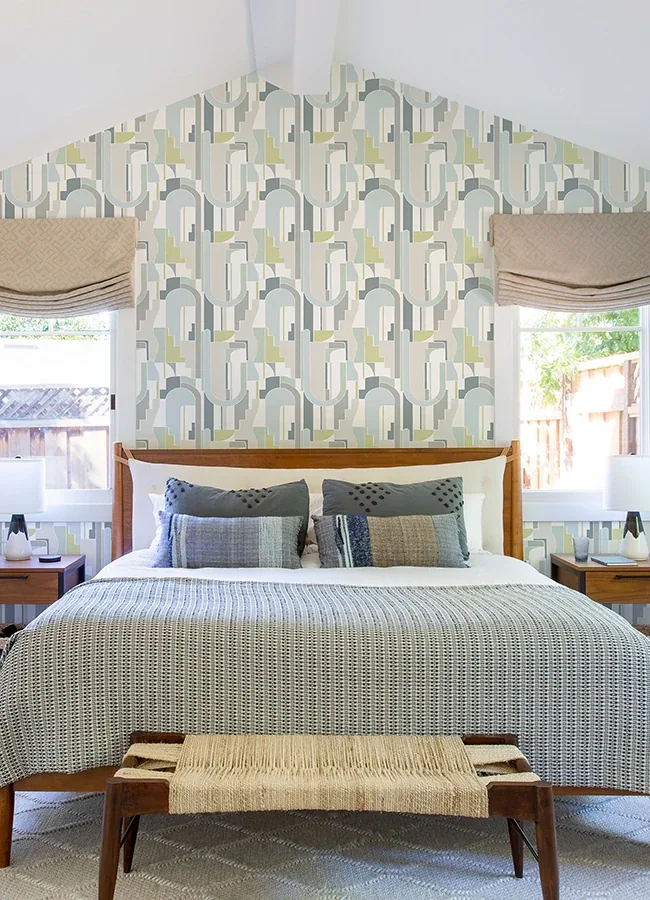 A-Street Prints Odele Sky Blue Geometric Archways Wallpaper - SKU 4121-72200