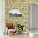 A-Street Prints Ojvind Gold Floral Ogee Wallpaper - SKU 4080-83117