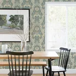 A-Street Prints Ojvind Light Blue Floral Ogee Wallpaper - SKU 4080-83115