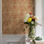 A-Street Prints Ojvind Rust Floral Ogee Wallpaper - SKU 4080-83114
