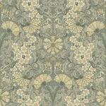 A-Street Prints Ojvind Sea Green Floral Ogee Wallpaper - SKU 4080-83113