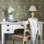 A-Street Prints Ojvind Sea Green Floral Ogee Wallpaper - SKU 4080-83113