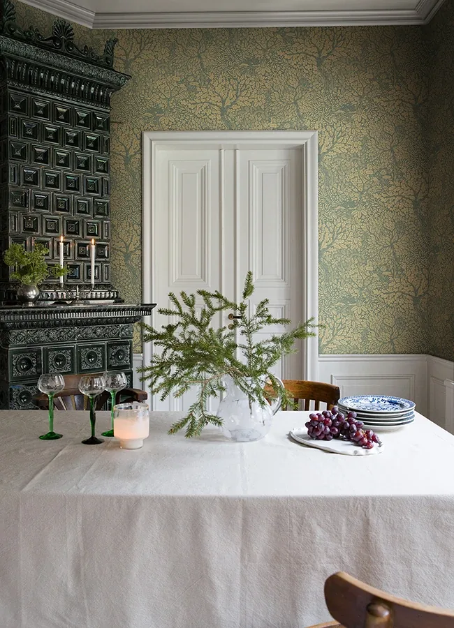 A-Street Prints Olle Light Yellow Forest Sanctuary Wallpaper - SKU 4080-83107