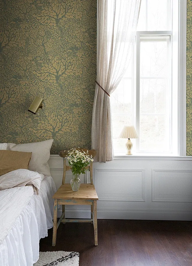 A-Street Prints Olle Light Yellow Forest Sanctuary Wallpaper - SKU 4080-83107