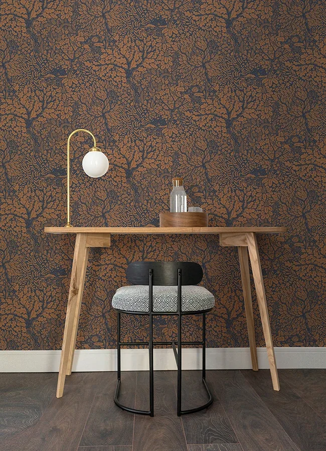 A-Street Prints Olle Orange Forest Sanctuary Wallpaper - SKU 4080-83106