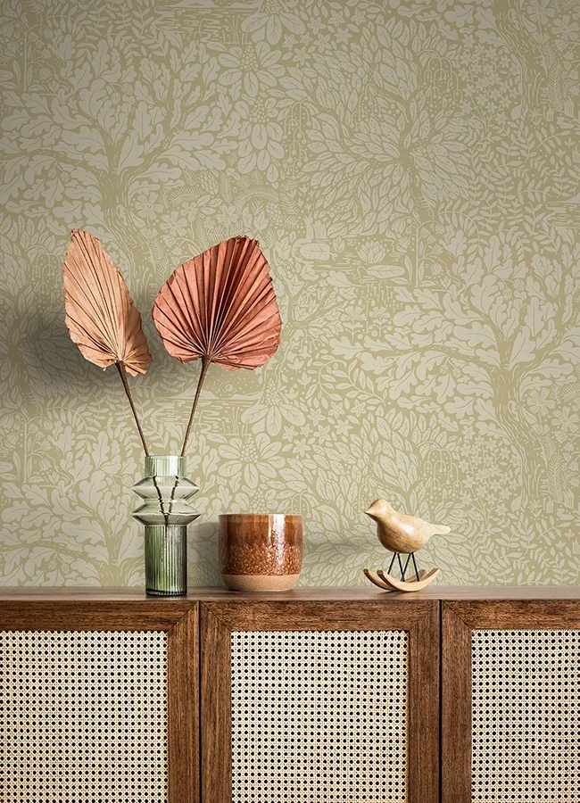A-Street Prints Olle Sage Forest Sanctuary Wallpaper - SKU 4080-83108
