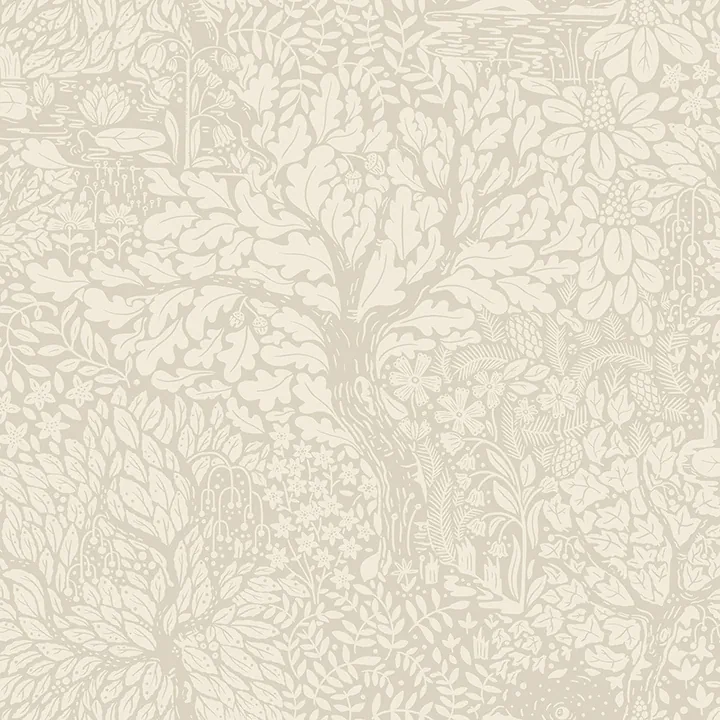 A-Street Prints Olle Taupe Forest Sanctuary Wallpaper - SKU 4080-83110