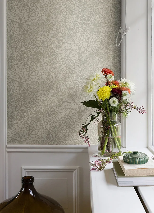 A-Street Prints Olle Taupe Forest Sanctuary Wallpaper - SKU 4080-83110