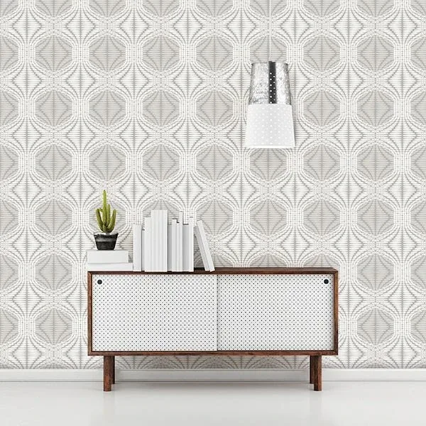 A-Street Prints Optic Silver Geometric Wallpaper - SKU 2697-22628