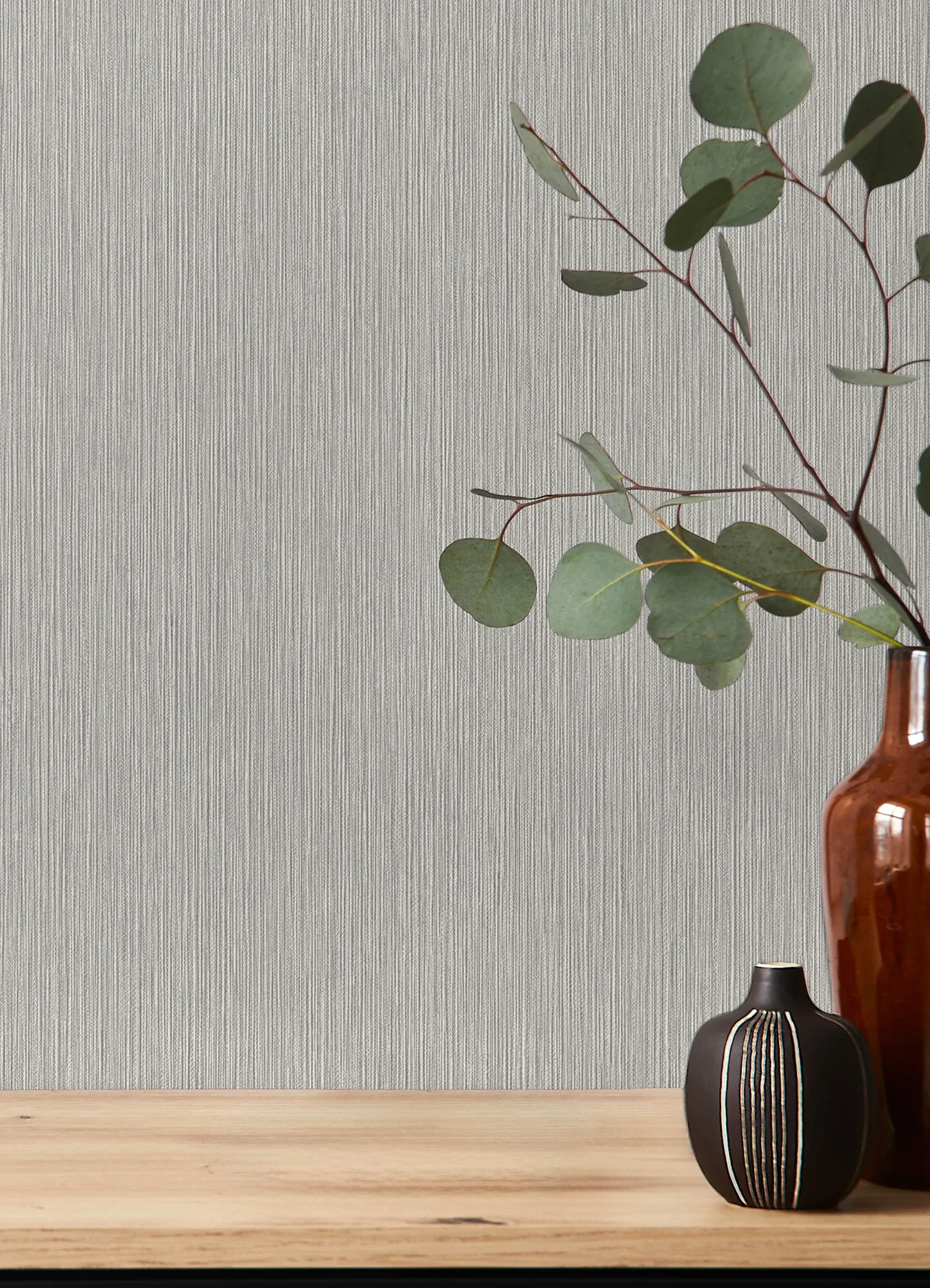 A-Street Prints Oren Grey Shimmering Striations Wallpaper - SKU 4202-844368
