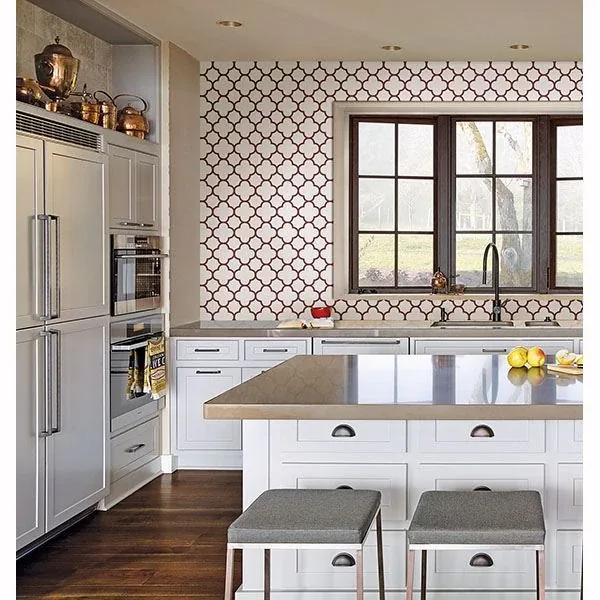 A-Street Prints Origin Burgundy Quatrefoil Wallpaper - SKU 2625-21859