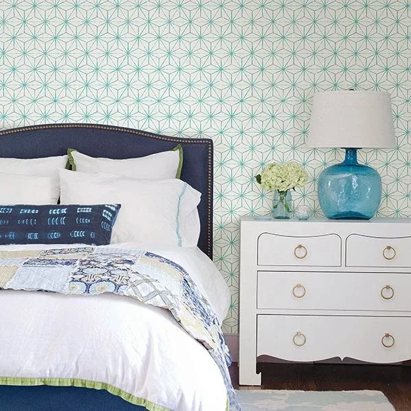 A-Street Prints Orion Turquoise Geometric Wallpaper - SKU 2764-24311