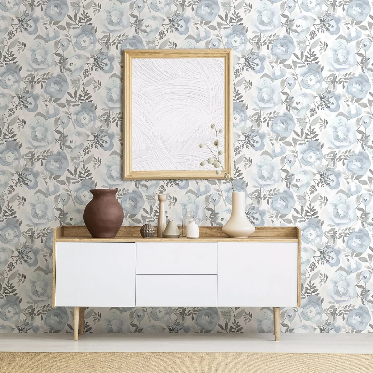 A-Street Prints Orla Blue Floral Wallpaper - SKU 2903-25841